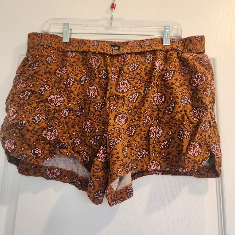 Madewell Brown Floral Shorts Size XL Euc